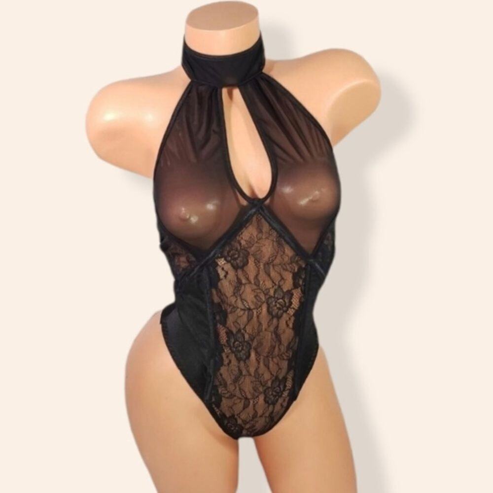 Sexy Satin & Mesh Lace Teddy